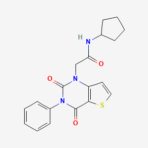 molecular formula C19H19N3O3S B11447981 N-cyclopentyl-2-(2,4-dioxo-3-phenyl-3,4-dihydrothieno[3,2-d]pyrimidin-1(2H)-yl)acetamide 