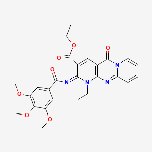 ethyl 2-oxo-7-propyl-6-(3,4,5-trimethoxybenzoyl)imino-1,7,9-triazatricyclo[8.4.0.03,8]tetradeca-3(8),4,9,11,13-pentaene-5-carboxylate