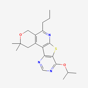 4,4-dimethyl-13-propan-2-yloxy-8-propyl-5-oxa-11-thia-9,14,16-triazatetracyclo[8.7.0.02,7.012,17]heptadeca-1(10),2(7),8,12(17),13,15-hexaene