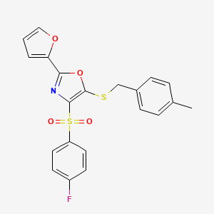 4-[(4-Fluorophenyl)sulfonyl]-2-(2-furyl)-5-[(4-methylbenzyl)thio]-1,3-oxazole