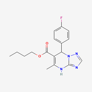 molecular formula C17H19FN4O2 B11448072 Butyl 7-(4-fluorophenyl)-5-methyl-4,7-dihydro[1,2,4]triazolo[1,5-a]pyrimidine-6-carboxylate 