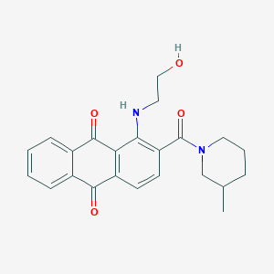 molecular formula C23H24N2O4 B11448077 1-(2-Hydroxy-ethylamino)-2-(3-methyl-piperidine-1-carbonyl)-anthraquinone 