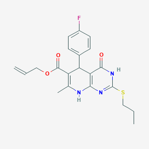 Prop-2-en-1-yl 5-(4-fluorophenyl)-7-methyl-4-oxo-2-(propylsulfanyl)-3,4,5,8-tetrahydropyrido[2,3-d]pyrimidine-6-carboxylate