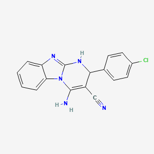 molecular formula C17H12ClN5 B11448081 4-Amino-2-(4-chlorophenyl)-1,2-dihydropyrimido[1,2-a]benzimidazole-3-carbonitrile 