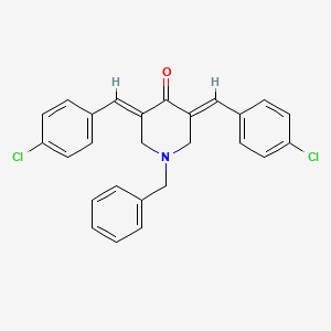 molecular formula C26H21Cl2NO B11448082 (3E,5E)-1-benzyl-3,5-bis[(4-chlorophenyl)methylidene]piperidin-4-one 