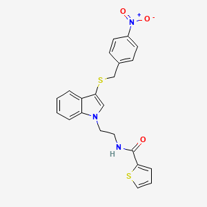 N-(2-(3-((4-nitrobenzyl)thio)-1H-indol-1-yl)ethyl)thiophene-2-carboxamide