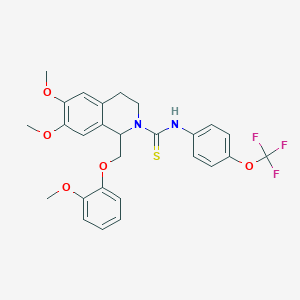 6,7-dimethoxy-1-((2-methoxyphenoxy)methyl)-N-(4-(trifluoromethoxy)phenyl)-3,4-dihydroisoquinoline-2(1H)-carbothioamide