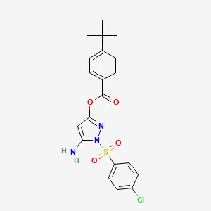 5-amino-1-((4-chlorophenyl)sulfonyl)-1H-pyrazol-3-yl 4-(tert-butyl)benzoate