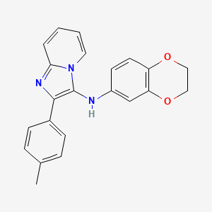 molecular formula C22H19N3O2 B11448120 N-(2,3-dihydro-1,4-benzodioxin-6-yl)-2-(4-methylphenyl)imidazo[1,2-a]pyridin-3-amine 