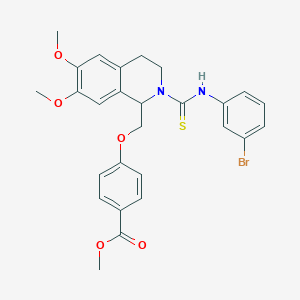 molecular formula C27H27BrN2O5S B11448122 Methyl 4-({2-[(3-bromophenyl)carbamothioyl]-6,7-dimethoxy-1,2,3,4-tetrahydroisoquinolin-1-YL}methoxy)benzoate 