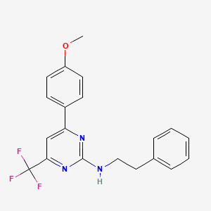 4-(4-methoxyphenyl)-N-(2-phenylethyl)-6-(trifluoromethyl)pyrimidin-2-amine