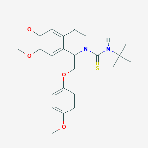 N-(tert-butyl)-6,7-dimethoxy-1-((4-methoxyphenoxy)methyl)-3,4-dihydroisoquinoline-2(1H)-carbothioamide