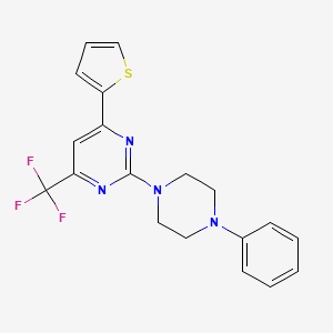 2-(4-Phenylpiperazin-1-yl)-4-(thiophen-2-yl)-6-(trifluoromethyl)pyrimidine