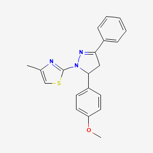 2-[5-(4-methoxyphenyl)-3-phenyl-4,5-dihydro-1H-pyrazol-1-yl]-4-methyl-1,3-thiazole