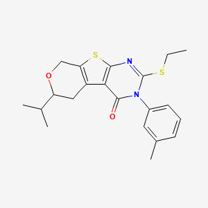 5-ethylsulfanyl-4-(3-methylphenyl)-12-propan-2-yl-11-oxa-8-thia-4,6-diazatricyclo[7.4.0.02,7]trideca-1(9),2(7),5-trien-3-one