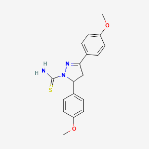 molecular formula C18H19N3O2S B11448204 3,5-Bis(4-methoxyphenyl)-4,5-dihydro-1H-pyrazole-1-carbothioamide 