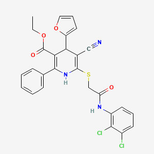 Ethyl 5-cyano-6-({2-[(2,3-dichlorophenyl)amino]-2-oxoethyl}sulfanyl)-4-(furan-2-yl)-2-phenyl-1,4-dihydropyridine-3-carboxylate