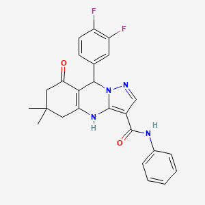 9-(3,4-difluorophenyl)-6,6-dimethyl-8-oxo-N-phenyl-4,5,6,7,8,9-hexahydropyrazolo[5,1-b]quinazoline-3-carboxamide