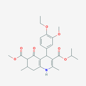 6-Methyl 3-propan-2-yl 4-(4-ethoxy-3-methoxyphenyl)-2,7-dimethyl-5-oxo-1,4,5,6,7,8-hexahydroquinoline-3,6-dicarboxylate