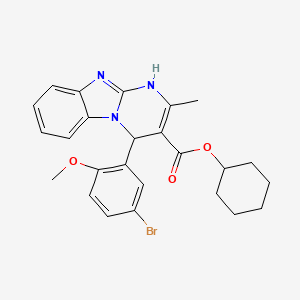 molecular formula C25H26BrN3O3 B11448280 Cyclohexyl 4-(5-bromo-2-methoxyphenyl)-2-methyl-1,4-dihydropyrimido[1,2-a]benzimidazole-3-carboxylate 