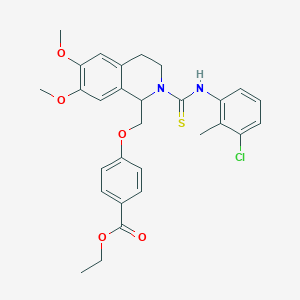 Ethyl 4-({2-[(3-chloro-2-methylphenyl)carbamothioyl]-6,7-dimethoxy-1,2,3,4-tetrahydroisoquinolin-1-YL}methoxy)benzoate