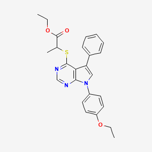 ethyl 2-{[7-(4-ethoxyphenyl)-5-phenyl-7H-pyrrolo[2,3-d]pyrimidin-4-yl]sulfanyl}propanoate