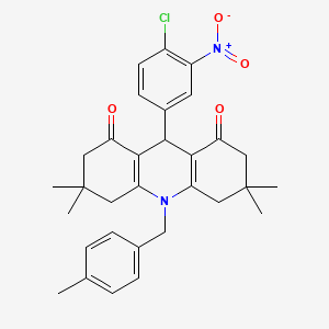 molecular formula C31H33ClN2O4 B11448335 9-(4-chloro-3-nitrophenyl)-3,3,6,6-tetramethyl-10-(4-methylbenzyl)-3,4,6,7,9,10-hexahydroacridine-1,8(2H,5H)-dione 