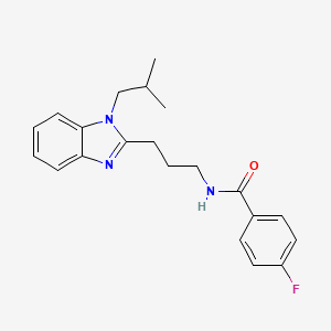 4-fluoro-N-[3-[1-(2-methylpropyl)benzimidazol-2-yl]propyl]benzamide