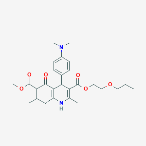 6-Methyl 3-(2-propoxyethyl) 4-[4-(dimethylamino)phenyl]-2,7-dimethyl-5-oxo-1,4,5,6,7,8-hexahydroquinoline-3,6-dicarboxylate