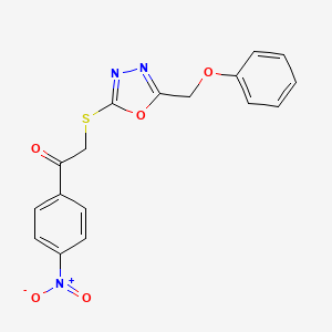 1-(4-Nitrophenyl)-2-{[5-(phenoxymethyl)-1,3,4-oxadiazol-2-yl]sulfanyl}ethanone