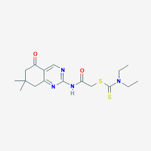 2-[(7,7-Dimethyl-5-oxo-5,6,7,8-tetrahydroquinazolin-2-yl)amino]-2-oxoethyl diethylcarbamodithioate