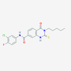 N-(3-chloro-4-fluorophenyl)-4-oxo-3-pentyl-2-sulfanylidene-1H-quinazoline-7-carboxamide