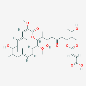 B114484 (E)-4-[2,8-dihydroxy-9-[(4Z,6E,12E,14E)-10-hydroxy-3,15-dimethoxy-7,9,11,13-tetramethyl-16-oxo-1-oxacyclohexadeca-4,6,12,14-tetraen-2-yl]-3,7-dimethyl-6-oxodecan-4-yl]oxy-4-oxobut-2-enoic acid CAS No. 142386-68-3