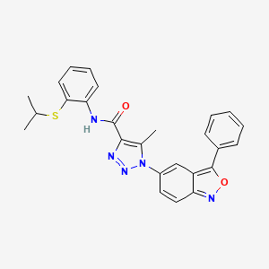 molecular formula C26H23N5O2S B11448413 5-methyl-1-(3-phenyl-2,1-benzoxazol-5-yl)-N-[2-(propan-2-ylsulfanyl)phenyl]-1H-1,2,3-triazole-4-carboxamide 