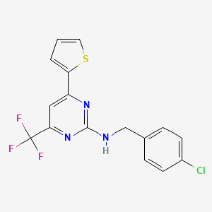 N-(4-chlorobenzyl)-4-(thiophen-2-yl)-6-(trifluoromethyl)pyrimidin-2-amine