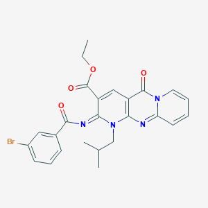 ethyl 6-(3-bromobenzoyl)imino-7-(2-methylpropyl)-2-oxo-1,7,9-triazatricyclo[8.4.0.03,8]tetradeca-3(8),4,9,11,13-pentaene-5-carboxylate