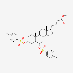 molecular formula C₃₉H₅₄O₈S₂ B1144844 (4R)-Methyl 4-((3R,5R,6S,10R,13R,17R)-10,13-dimethyl-3,6-bis(tosyloxy)-hexadecahydro-1H-cyclopenta[a]phenanthren-17-yl)pentanoate CAS No. 1184-20-9