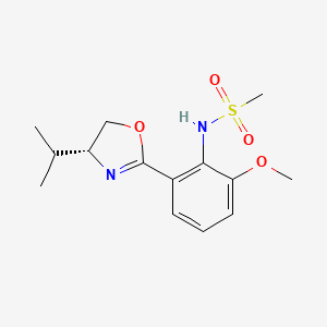 molecular formula C₁₄H₂₀N₂O₄S B1144845 (R)-N-(2-(4-isopropyl-4,5-dihydrooxazol-2-yl)-6-methoxyphenyl)methanesulfonamide CAS No. 1192815-26-1