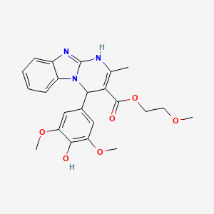 2-Methoxyethyl 4-(4-hydroxy-3,5-dimethoxyphenyl)-2-methyl-1,4-dihydropyrimido[1,2-a]benzimidazole-3-carboxylate