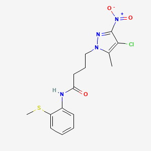 4-(4-chloro-5-methyl-3-nitro-1H-pyrazol-1-yl)-N-[2-(methylsulfanyl)phenyl]butanamide