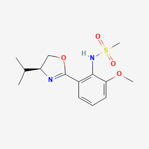 molecular formula C₁₄H₂₀N₂O₄S B1144849 N-[2-[(4S)-4,5-Dihydro-4-(1-methylethyl)-2-oxazolyl]-6-methoxyphenyl]methanesulfonamide CAS No. 546141-34-8