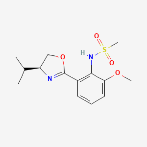 molecular formula C₁₄H₂₀N₂O₄S B1144849 (S)-N-(2-(4-isopropyl-4,5-dihydrooxazol-2-yl)-6-methoxyphenyl)methanesulfonamide CAS No. 546141-34-8