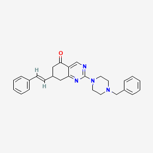 molecular formula C27H28N4O B11448492 2-(4-benzylpiperazin-1-yl)-7-[(E)-2-phenylethenyl]-7,8-dihydroquinazolin-5(6H)-one 