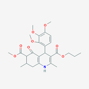 6-Methyl 3-propyl 2,7-dimethyl-5-oxo-4-(2,3,4-trimethoxyphenyl)-1,4,5,6,7,8-hexahydroquinoline-3,6-dicarboxylate