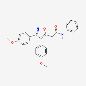 molecular formula C25H22N2O4 B11448511 2-[3,4-bis(4-methoxyphenyl)-1,2-oxazol-5-yl]-N-phenylacetamide 