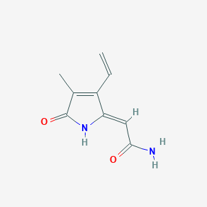 molecular formula C₉H₁₀N₂O₂ B1144852 2-[(2Z)-3-ethenyl-4-methyl-5-oxo-2,5-dihydro-1H-pyrrol-2-ylidene]acetamide CAS No. 1451878-43-5