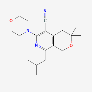 3,3-dimethyl-8-(2-methylpropyl)-6-(morpholin-4-yl)-3,4-dihydro-1H-pyrano[3,4-c]pyridine-5-carbonitrile