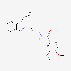 molecular formula C22H25N3O3 B11448563 3,4-dimethoxy-N-{3-[1-(prop-2-en-1-yl)-1H-benzimidazol-2-yl]propyl}benzamide 