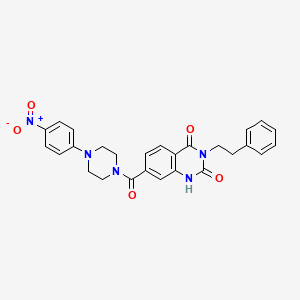 7-(4-(4-nitrophenyl)piperazine-1-carbonyl)-3-phenethylquinazoline-2,4(1H,3H)-dione