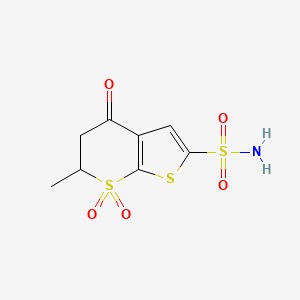 molecular formula C₈H₉NO₅S₃ B1144857 6-Methyl-4-oxo-5,6-dihydro-4H-thieno[2,3-b]thiopyran-2-sulfonamide 7,7-dioxide CAS No. 935289-26-2